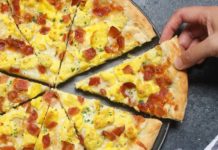 Scrambled Egg Pizza with Bacon