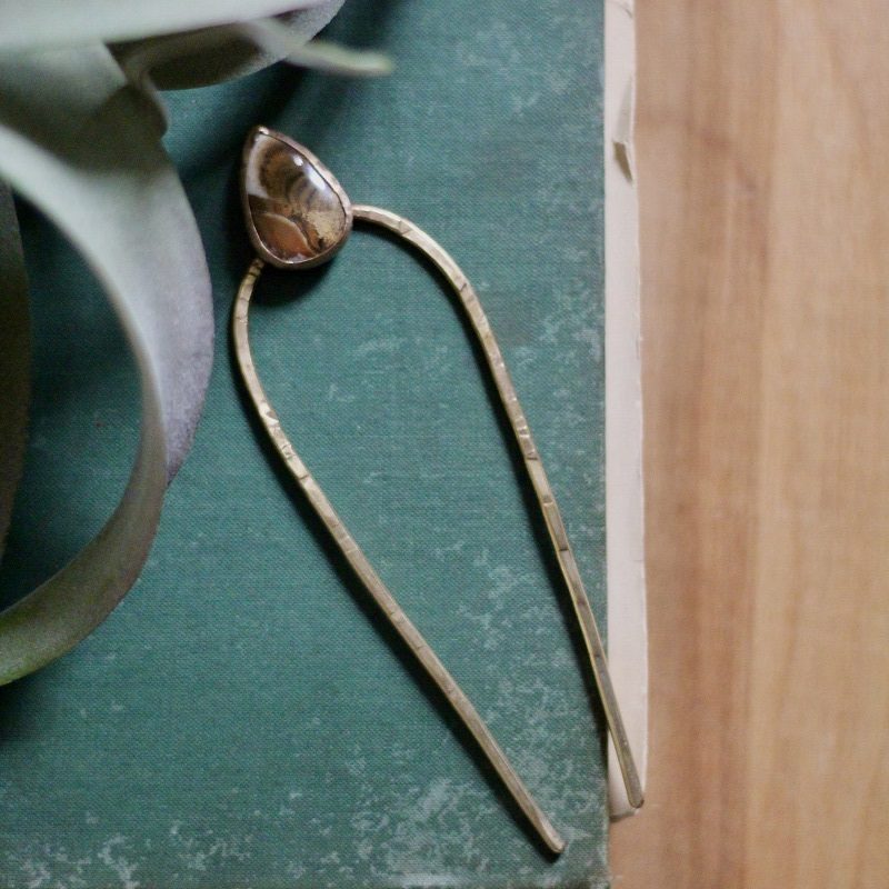 Arts and Crafts Photo- Jasper Hair Pin- Covid Artists