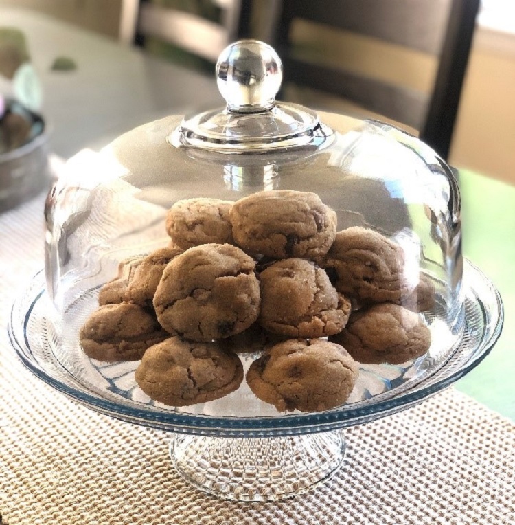 Perfect Peanut Butter Cookies under Glass