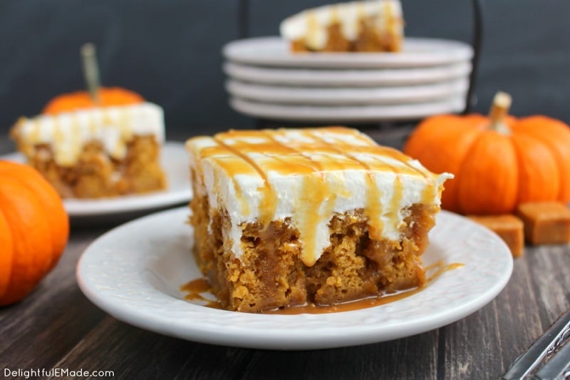 Caramel Pumpkin Poke Cake