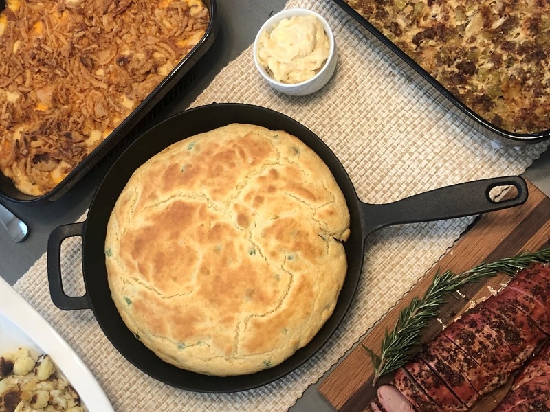 Skillet Jalapeno Cornbread with Honey Butter
