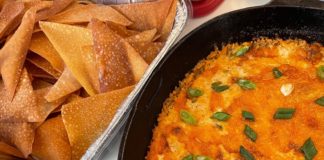 Cheesy Crab Rangoon Dip with Wonton Chips