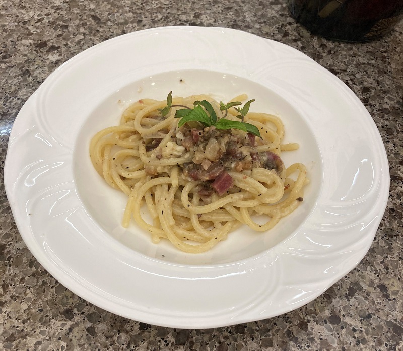 Lorie Twist of Spaghetti alla Gricia for Two