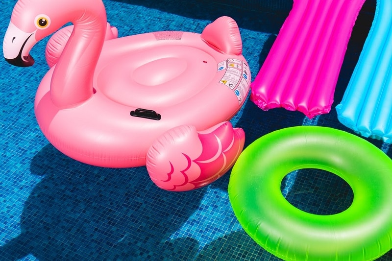 Pool with pool toys