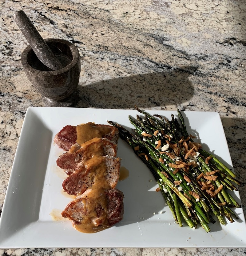 Home Chef Pork Medallions with Dijon-Fig Sauce