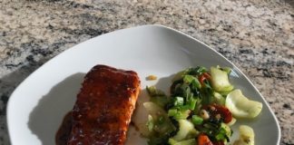Home Chef Teriyaki Salmon with Baby Bok Choy