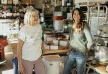A Feast for the Eyes and Palette in Charcuterie Bliss Owners Patti Brunk & Nikki Scott in their kitchen at Bramble & Brie