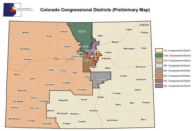 8th Congressional District Colorado Congressional District Preliminary Map