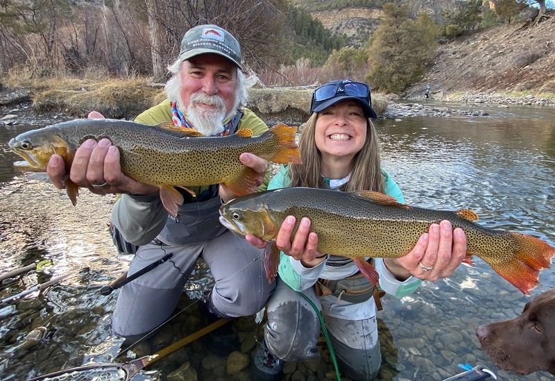 Outdoor Retailer David Leinweber with wife Becky fishing in Colorado