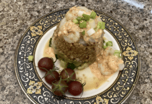 Keto Shrimp Rice Stack