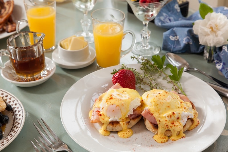 Eggs Benedict at Inn at Woodhaven
