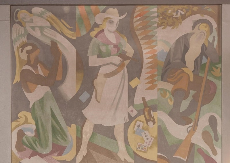 Fine Arts Center Murals Man Kneeling Ward Lockwood Mural at Fine Arts Center