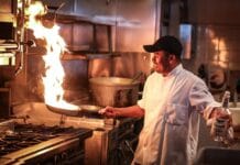 Working in the kitchen