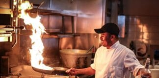 Working in the kitchen