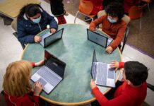 3d Graders on Laptops at School