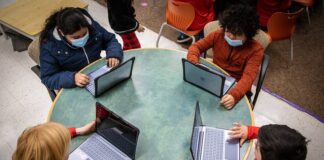 3d Graders on Laptops at School