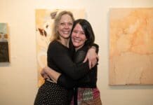 Abigail Kreuser with gallery owner Gundega Stevens
