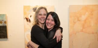 Abigail Kreuser with gallery owner Gundega Stevens