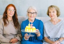 Three Ladies with Cake