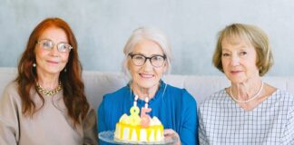 Three Ladies with Cake