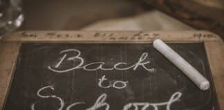 Back to School on chalkboard