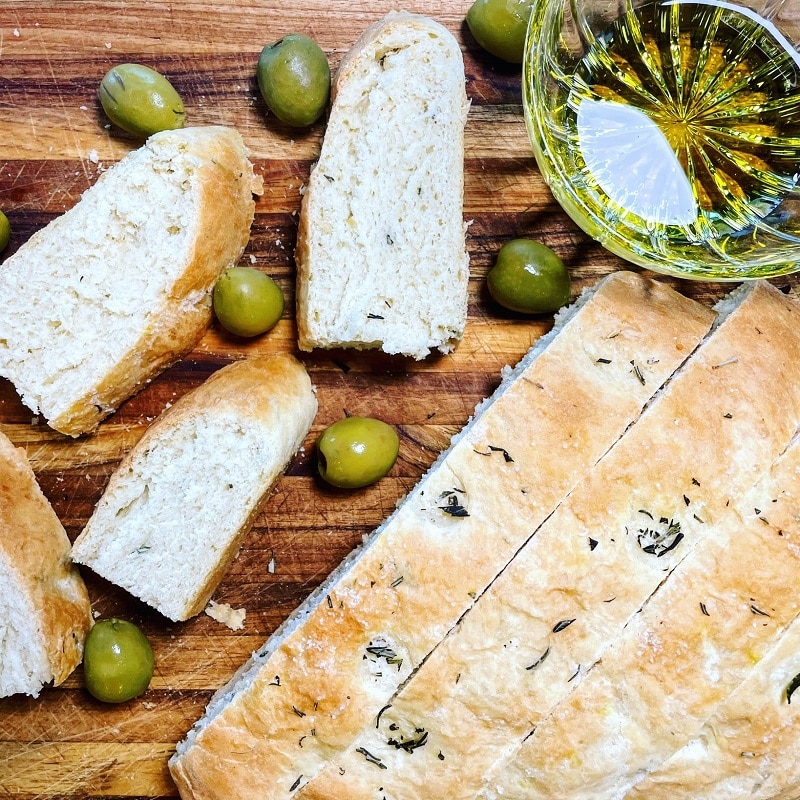 Blue Sunflour Rosemary Focaccia Bread