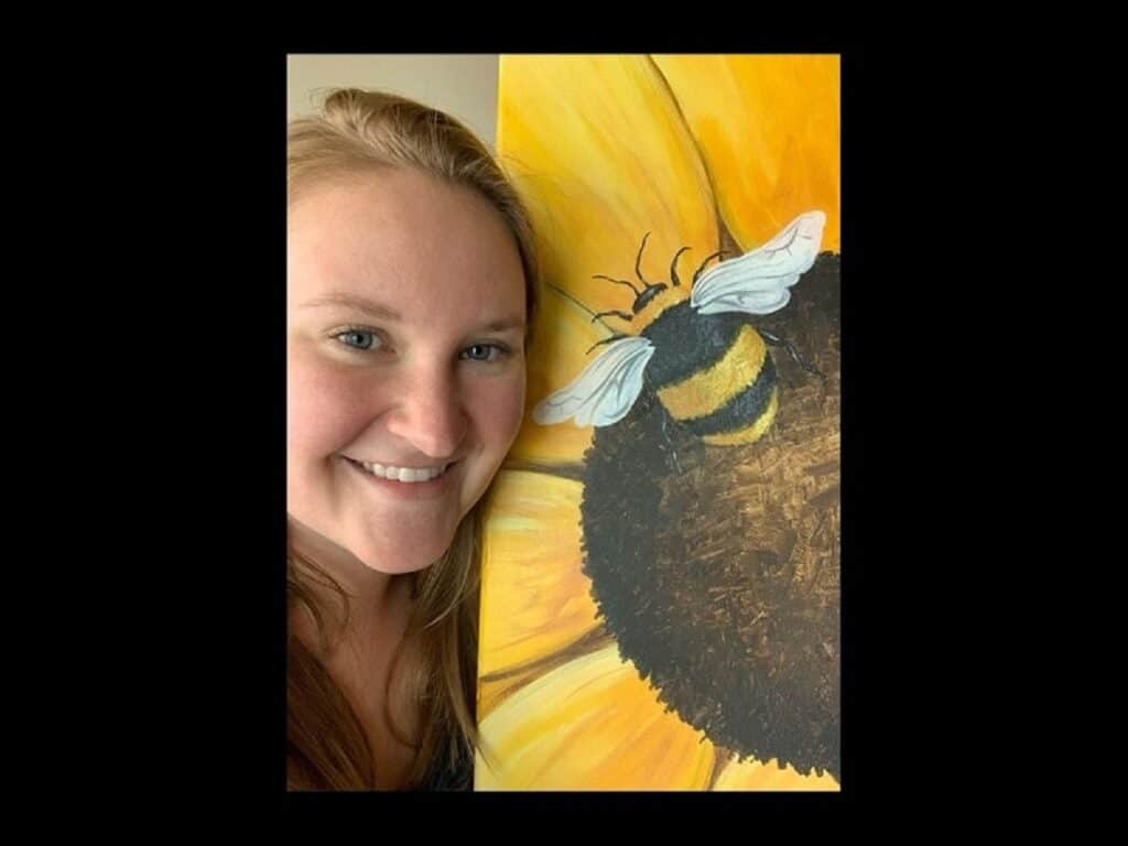 Art Education Jessica Beilharz with Art Piece