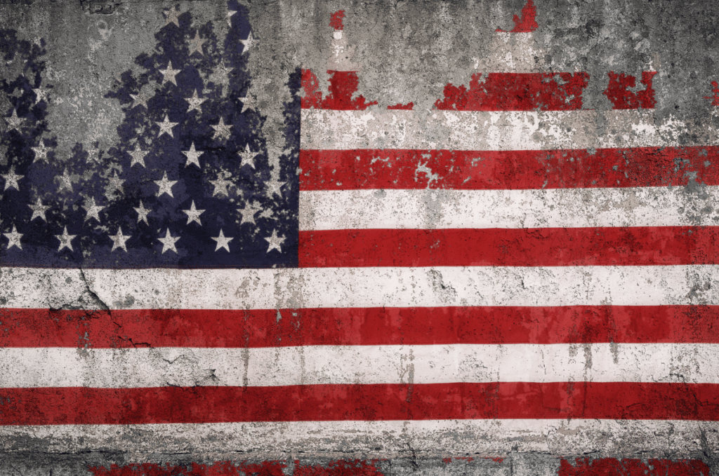 Divided America Worn American Flag