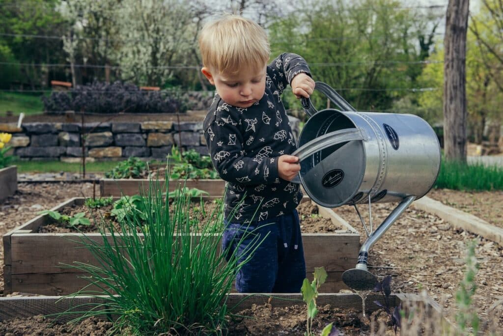 Motherhood Kid Gardening