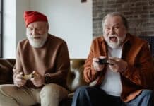 Two Men Playing Video Games