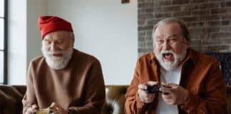 Two Men Playing Video Games