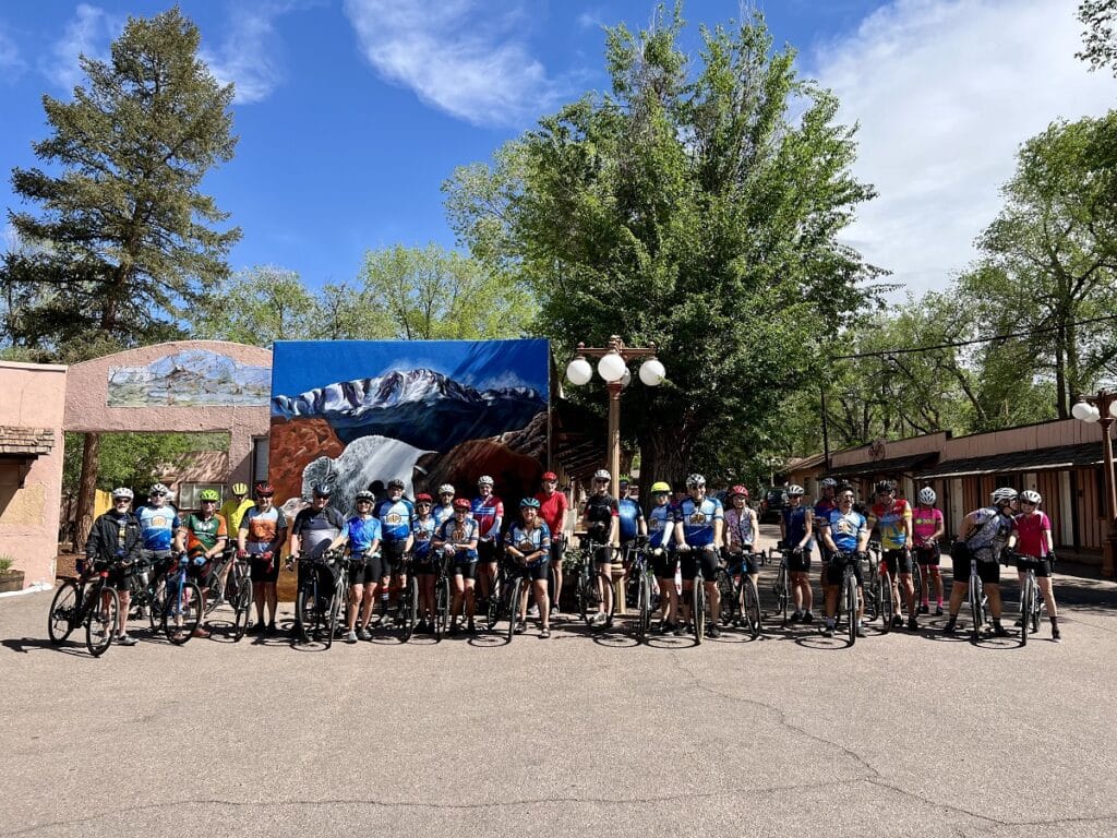 Buffalo Lodge Bicycle Resort Bikers Lined Up at Buffalo Lodge Bicycle Resort