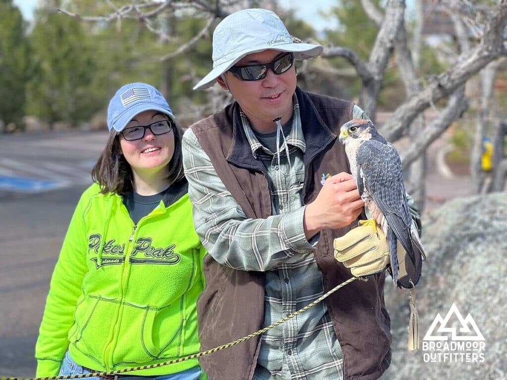 A couple experience Falconry through Resort Outfitters