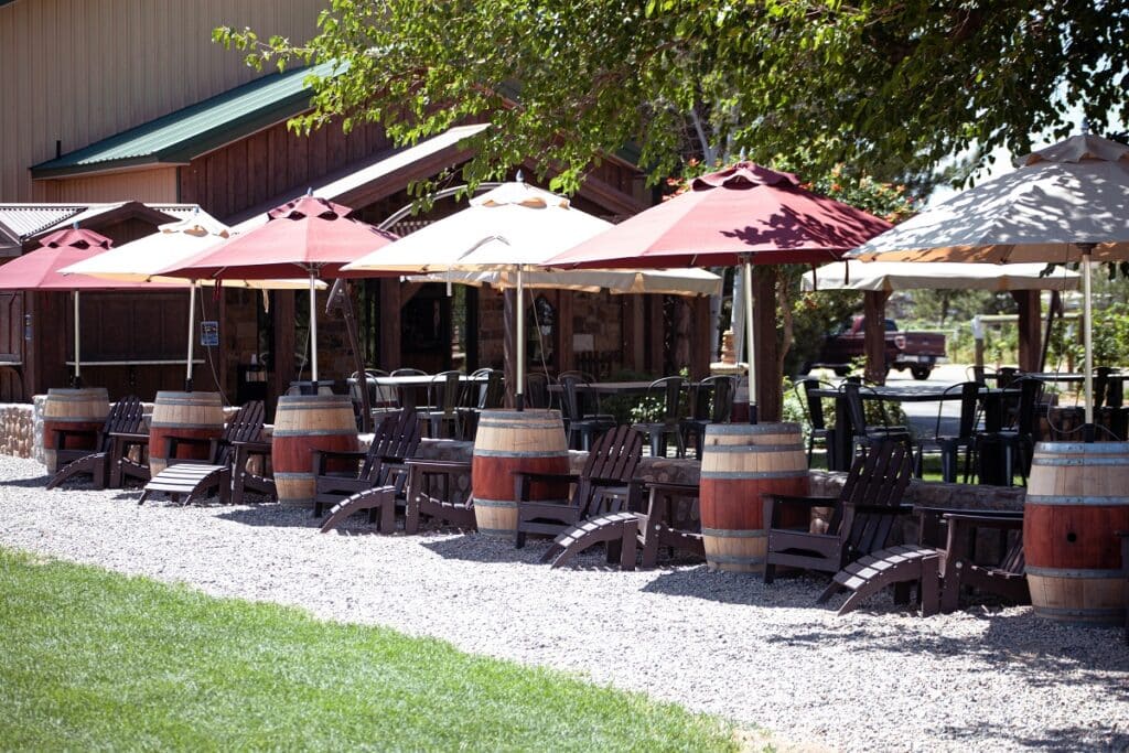 Colterris Winery A relaxing spot outside the tasting room at Colterris Estate Winery.
