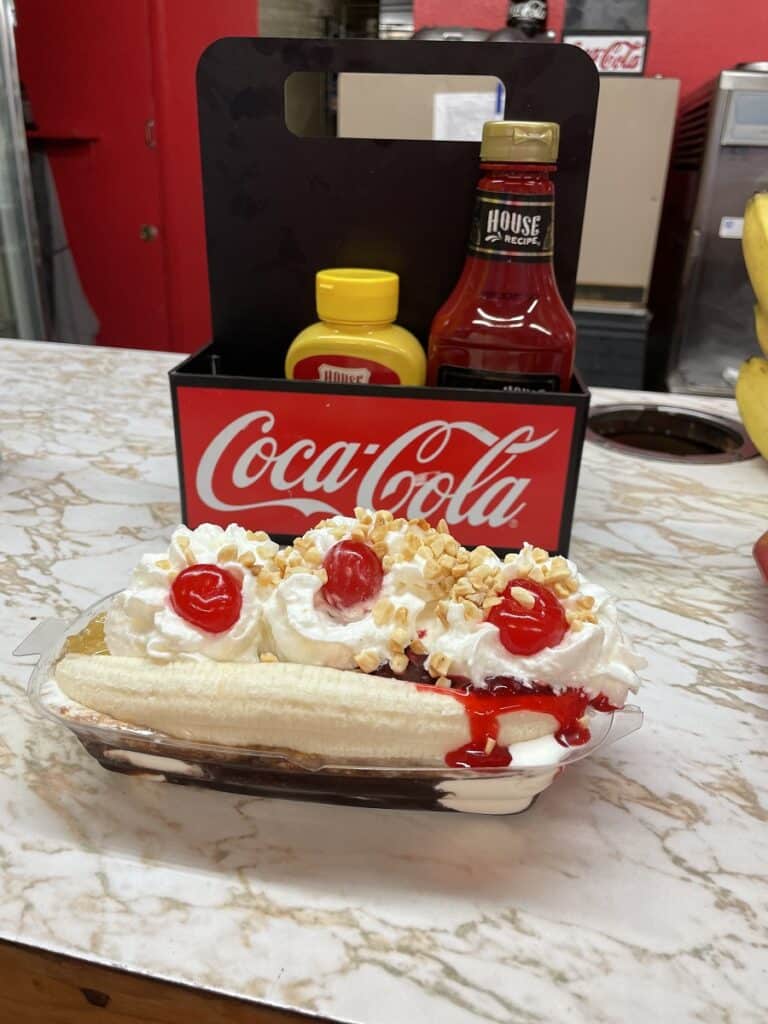 Cy's Drive In A banana split at Cy's Drive In Restaurant in Colorado Springs.