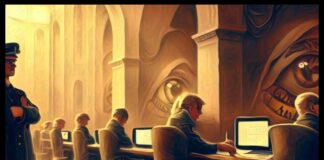 Workers at their desks