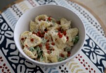 Tortellini with Peas & Pancetta